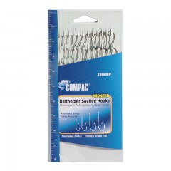 Compac Bronzed Baitholder Snelled Hooks Multi Pack
