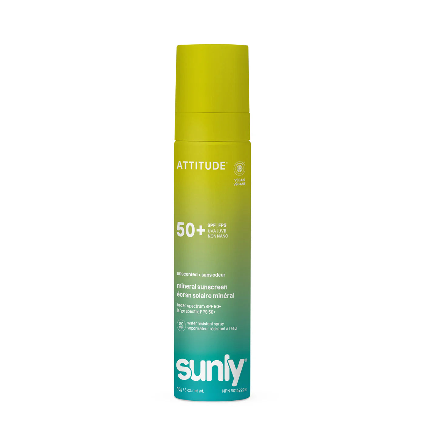 Attitude Sunly Mineral Sunscreen Spray 50spf