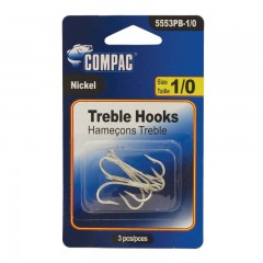 Compac Treble Hooks Nickel 2/0