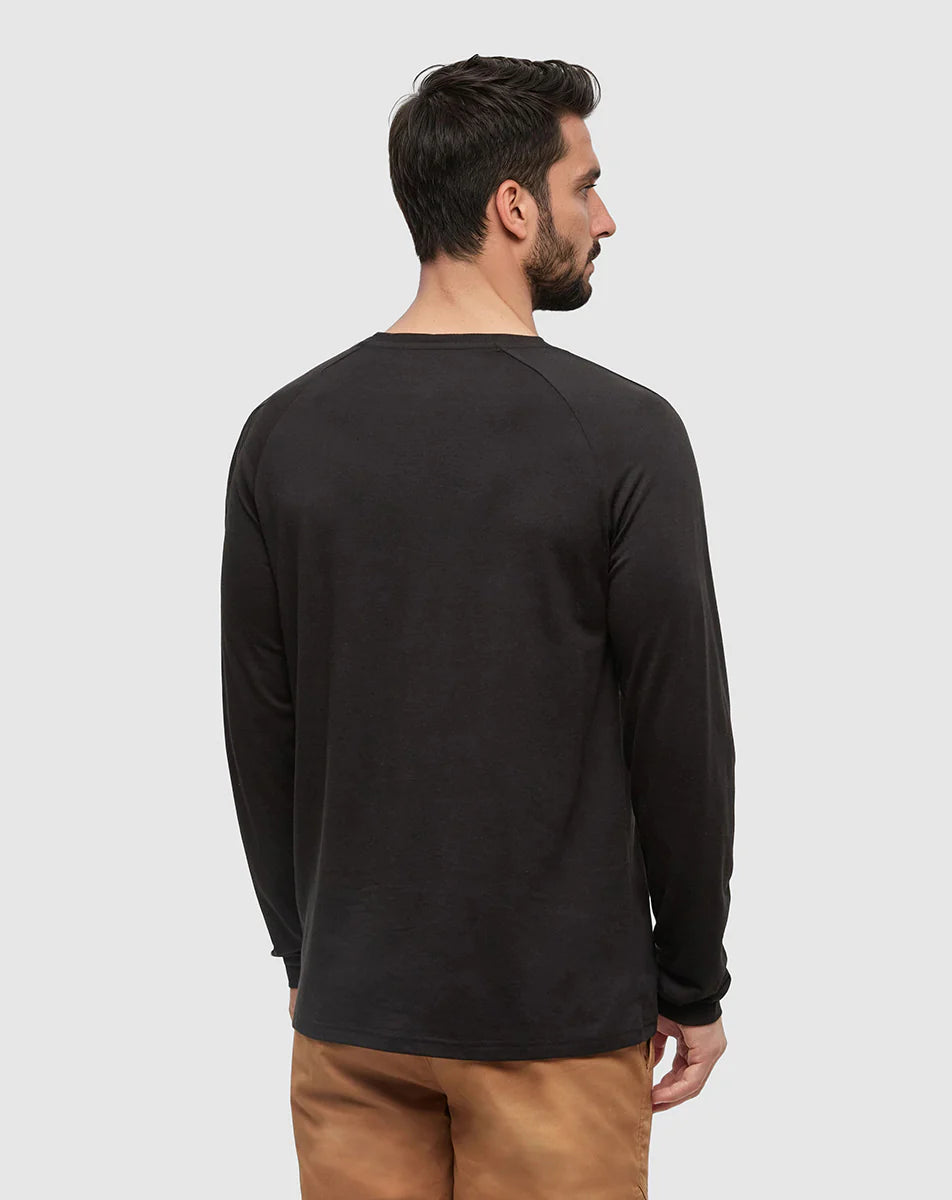 Baker Henley Long Sleeve Meteorite Black