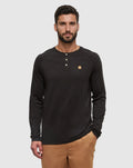 Baker Henley Long Sleeve Meteorite Black
