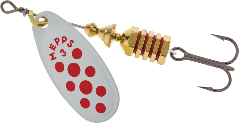 Mepps Comet White Red Dots 1/40z