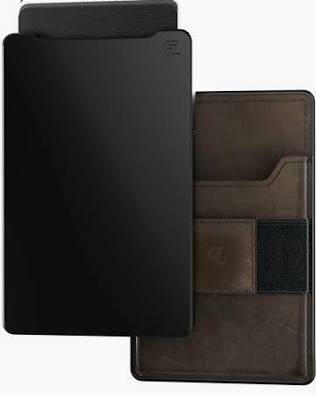 Groove Wallet Black with Brown Leather Money Clip