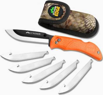 Outdoor Edge Razor-Pro Folding Knife w/Replacement Blades & Sheath