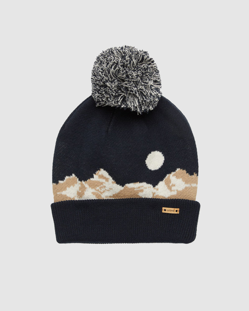 Mountain Scene Pom Beanie