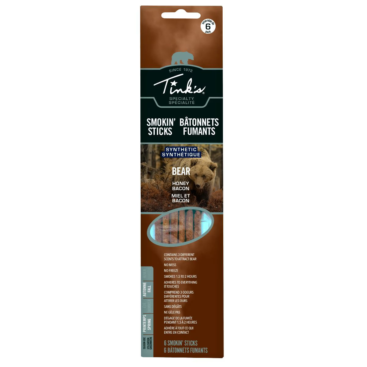 Tinks Smokin' Sticks 6pcs Bear Honey Bacon